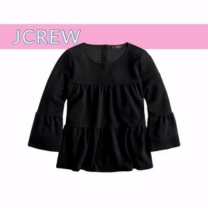 J.Crew Button-back tiered bell-sleeve top